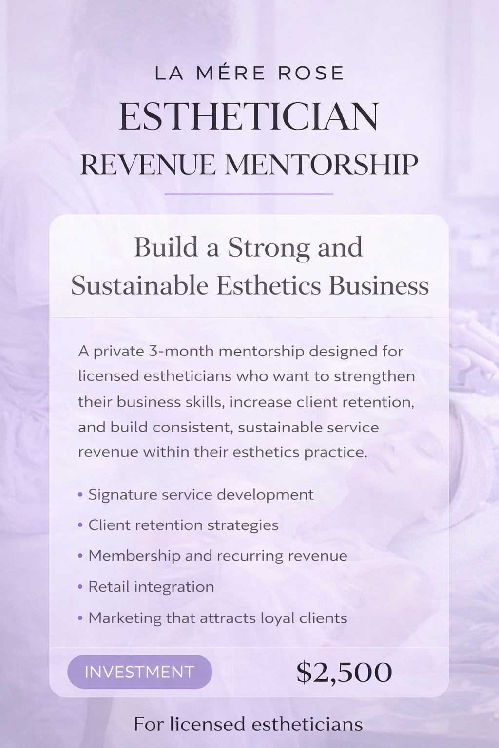 Esthetician Mentorship